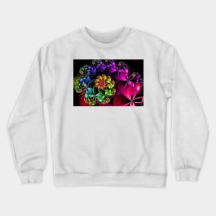 Rainbow Flowers Spiral Crewneck Sweatshirt